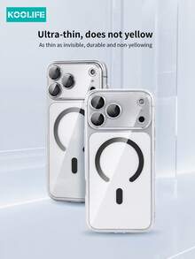 1 ốp lưng điện thoại từ tính Koolife tương thích với iPhone 17 Pro Max, hỗ trợ sạc từ tính, bảo vệ toàn diện, thiết kế siêu mỏng trong suốt, kèm miếng dán bảo vệ ống kính, tương thích với iPhone 17 Pro Max/ 17/ 17 Pro/ 17 Air - Màu đen với phụ kiện hình bướm - Xem 9