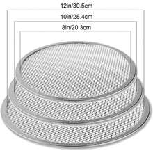 1pc 8/10/12 Inch Pizza Baking Pan, Commercial Grade Aluminum Pizza Baking Screen, Seamless/Non-Stick Mesh Baking Tray, Kitchenware, Suitable For Oven, Grill - Silver - View 4