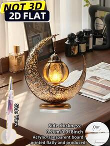 2D plano, decoraciones acrílicas elegantes de Eid - forma de media luna clásica, adecuadas para Ramadán y celebraciones islámicas, decoración del hogar y la cocina para fiestas, decoraciones de Ramadán | Decoración de patrones complejos | Estética tradicional, adecuada para 11 festivales Accesorios de escritorio de oficina Accesorios de escritorio Suministros de oficina Decoración de oficina - vistoso - Ver 10
