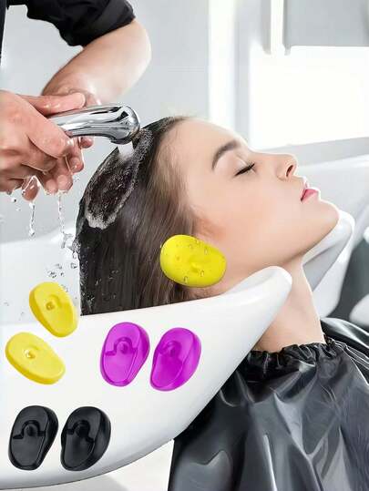 1 Pair- Salon Ear Heat Protectors Plastic Hair Coloring Earmuffs Earmuffs For Shower Home Silicone Protectors Salon Covers Hairdressing Shower, Hair Coloring Earmuffs Protectors Silicone Hair Coloring Earmuffs Protectors Suitable For Home Personal And Commercial Hair Salon Use, Hairdressing Tools, Hair Products And Accessories For Barber Salon Beauty Travel Essentials