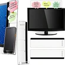 Transparent Monitor Message Board And Mobile Phone Holder - Double-Sided Adhesive Note Board, Suitable For Computer Screen, Left And Right Hanging Memo Board, Can Be Reused Without Residual Desktop Storage - Basic Model - View 3