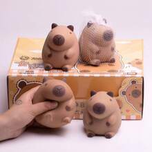 Cute Capybara Squishy Anti-Stress Toy - Soft And Stretchy, With Fun Stress Relief - 棕色 - 查看 9