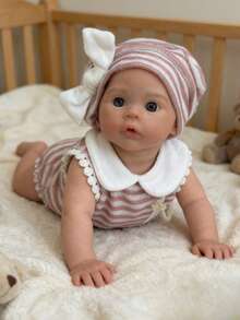 13英寸全硅胶仿真重生女婴，解剖结构精准，3D立体绘制可见血管，可张嘴，适合作为女孩生日礼物/收藏品 - Reborn Doll - 查看 1