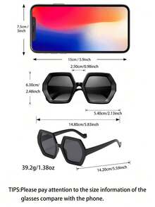 1副新款不对称镜框男士时尚眼镜，时尚街头风百搭眼镜 - 彩色 - 查看 2