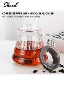 shoxil 1 st. transparent glaskanna, standard kaffekopp för pour over-bryggare, genomskinlig kaffekanna, pour over-kokare - Kaffekanna - Visa 3