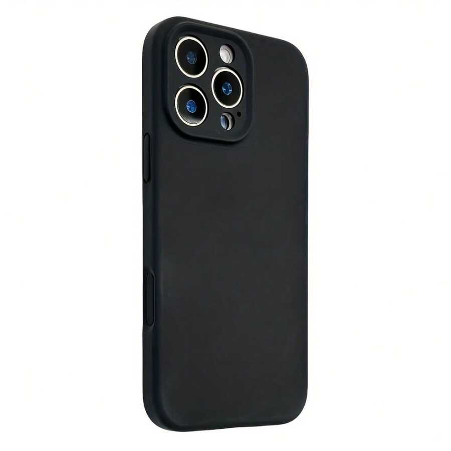 Nueva funda TPU con perforaciones finas, imitación líquida y suave, compatible con iPhone 17/17 AIR/17 Pro/17 Pro Max/16/16E/16 Pro/16 Plus/16 Pro Max/15/15 Pro/15 Plus/15 Pro Max/14/14 Plus/14 Pro/14 Pro Max/13/13 Pro/13 Pro Max. Funda de color sólido, diseño minimalista con funciones antideslizantes y protección contra caídas. - Negro - Ver 1
