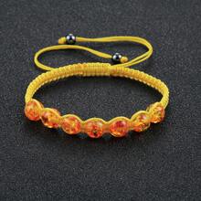 1 pieza de pulsera tejida a mano con cuentas de imitación de ámbar de 8 mm ajustable, brazalete sencillo y de moda - Multicolor - Ver 4