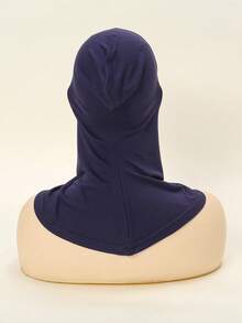 3pcs Women Fashion Solid Color Combo Set, Elastic Chin Cover, Convenient Hijab Scarf, Headscarf, Abaya Dress, Suitable For Daily Wear - 3pcs/set (black + White + Navy Blue) - View 7