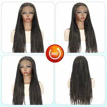 More Beautiful 360° HD Full Lace Knotless Braided Wigs For Women Box Braid Wig With Baby Hair Premium Synthetic Braided Lace Front Wigs(Ombre Brown) - T1B/27 - 查看 6