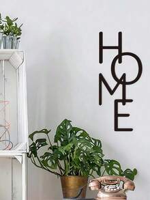 HELLOYOUNG 1个简约竖款“HOME”金属标牌，黑色，乔迁礼物，儿童房、客厅、卧室、露台或花园装饰，适合女性，家居装饰 - 黑色 - 查看 3