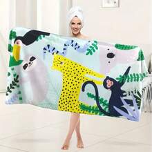 1件印花浴巾/沙滩巾 - 采用速干面料制成，轻便柔软，非常适合浴室、游泳、露营、健身、旅行和瑜伽，是理想的旅行伴侣和健身毛巾。 - 彩色 - 查看 2