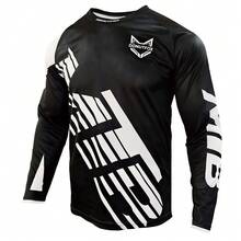 DONUTFOX 2025 Motorcycle Jersey Quick Dry Mountain Bike T-Shirt Long Sleeve Downhill Donutfox Jersey MTB Jersey Camo Breathable - Black and White - View 2