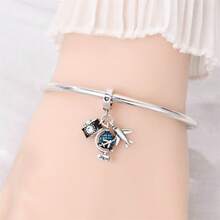 925 Sterling Silver Travel Collection-Red Bus Bead, New Adventure Bead, Capture The Moment Bead, Cat Bead, Sweet Departure Pendant, Travel Map Charm, Travel Pendant, Summer Travel Charm, Red Suitcase, Fun Suitcase Bead. Perfect For Sterling Snake Chain Bracelets, Necklaces, Bangles, Bead Chains, DIY Jewelry Crafting, And Luxurious Bestie Gifts. - Multicolor - View 6