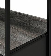 MU:4LIFE Cómoda de 4 Cajones con Balda Estante de Almacenamiento para Hogar Y Oficina, Organizador Cajonera De Estructura Metal y Cajones De Tela Lino Poliéster y Tela No Tejida (Oak Negro) - Roble Negro - Ver 6