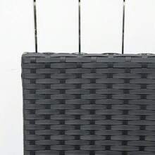 Polyurethane Garden Bench, Double Park Bench, Steel And Wicker Frame, Black, W122 X D60 X H87 Cm, Ideal For Garden And Terrace