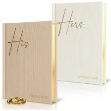 Elegant Linen Wedding Vow Books With Gold Foil Lettering - Perfectly Sized His And Hers Vow Books With Plenty Of Pages To Write Whatever Is On Your Heart - A Beautiful Addition Wedding Day - Beige-cream - View 3