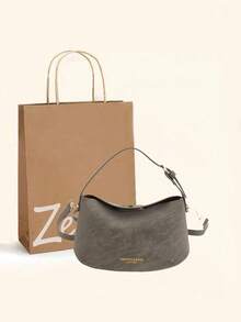 新款时尚休闲复古纯色小众设计奢华高端通勤手提包，百搭简约欧美风轻便单肩斜挎包，送给女朋友的礼物，日常通勤、购物、上学、女士小钱包 - 彩色 - 查看 2