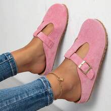 Women's New Flat Bottomed Toe Cap Cool Mop Round Toe, Fashionable And Casual, Comfortable And Versatile Oversized Women's Shoes For Wearing On One Foot - Hồng - Xem 5