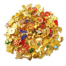 20/30件套吉祥挂饰套装（多种款式可选）合金/仿玉珐琅DIY串珠配件，耐磨防褪色，手链/项链装饰/新年礼物，工艺爱好者/珠宝店材料套装 - 彩色 - 查看 1