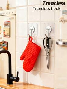 Heavy-Duty Traceless Adhesive Wall Hooks - Waterproof Nail-Free Hooks, Strong Load-Bearing For Bathroom Toilet, Hanging Towels/Razors/Shower Caddies, No-Drill Storage Hooks For Kitchen - Multicolor - View 3