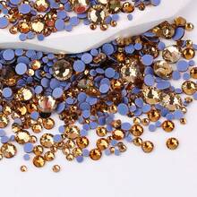 SS6 2mm-SS12 3mm, 1440pcs/Pack, SS16 4mm, 720pcs/Pack, SS20 4.8mm, 360pcs/Pack, SS30 6.4mm, 288pcs/Pack, Round Flat Bottom Glass Crystal Rhinestones, Multi-Color Crystal Gems Hot-Fix DMC Jewelry Beads For DIY Nail Art, Clothing, Bags, Shoes, Crafts, Sparkling Nail Stickers Decoration - Multicolor - View 179