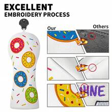 Fundas de palos de golf con diseño de rosquilla para driver, maderas y hierros híbridos - Fundas protectoras para palos de golf, funda de driver divertida - Adecuado para entusiastas del golf masculinos y femeninos, es una funda protectora de palos de golf que vale la pena tener. - Multicolor - Ver 8