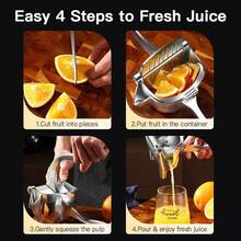 Manual Juicer - Portable Lemon And Orange Juicer, Suitable For Lemons, Oranges, Grapefruits, Dates, Apples, Cucumbers, And Watermelons. A Must-Have Tool For Home Kitchens, Camping Trips, And Travel, Also An Excellent Choice For Holiday Gifts. - 1 - View 8