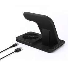 可折叠三合一无线充电座，兼容苹果磁吸充电支架，适用于 17/Air/16/15/14/13/12 系列，兼容 Ultra 11/10/9/8/7/6/5/4/SE/3/2，兼容 Pro 4/3/2 - 彩色 - 查看 5