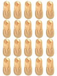 5双装女士夏季薄款船袜拖鞋硅胶防滑冰丝袜无缝隐形浅口透气袜 - 彩色 - 查看 16