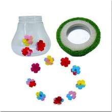 Hummingbird Feeders For Outdoors Hanging - Mushroom House Shape Bird Drinker, Water Resistant Leak Proof,Garden Birds Watching Patio Decoration With 3 Silicone Flower Feeding Ports (Tie Dye Flower) - A - 查看 5