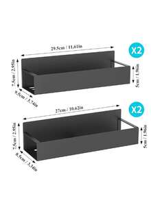 HuggieGems 4 Pack Magnetic Spice Storage Rack Organizer for Refrigerator and Oven, Black Fridge Organizers and Storage - Negro - Ver 7