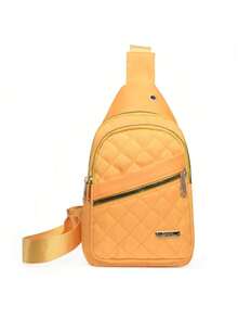 新款尼龙女士胸包，时尚菱形单肩斜挎包，大容量骑行胸包，手机袋 - 彩色 - 查看 14