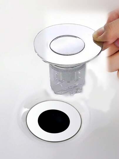 1pc Bathroom Sink Drain Stopper, Pop-Up Sink Drain Filter With Check Valve And Anti-Clogging Strainer Basket, Fits 1.26 Inch - 1.65 Inch Sink Drain Holes