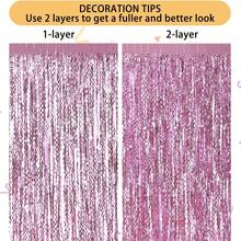 3pcs/4pcs Sea Blue, Pink Wavy Curtain Ribbons Backdrop Decor, Ocean Theme Stage Decoration, Mermaid Style Birthday Party, Gender Reveal, Holiday Celebration Backdrop With Tassels - Multicolor - View 10