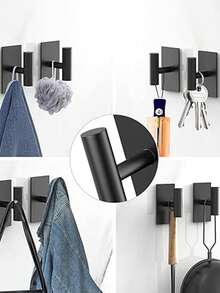 1/3/5pcs Bathroom Towel Hooks, Wall Mounted Hooks, Suitable For Kitchen & Bathroom, Can Be Used To Hang Clothes, Hats, Towels, Bathrobes, Keys - 1pc - View 11