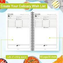 1 Spiral Bound Recipe Book - A5 Size, 50 Sheets/100 Pages - Includes Tomato Recipe Journal, Meal Planner, Kitchen Diary - Compact Cooking Handbook Suitable For Home Cooks And Professional Chefs - Ideal Gift For Cooking Enthusiasts - D - View 6