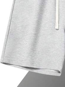 Men's Knit Workout Shorts, Loose Casual Sports Shorts For Running, Jogging, Gym Exercises, Summer - Grey - View 5