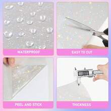 10pcs Self-Adhesive Waterproof Star Stickers, Holographic Vinyl Stickers For DIY Crafts, Applicable To Paper, Photos, Cards, Bottles, Phone Cases And Other Items - A4 - View 6