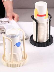 1pc Simple Circular Disposable Cup Holder,Suitable For Christmas, Halloween And Party Activities . - Multicolor - View 2