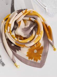 1pc New Magnetic Floral Print Scarf Neck Wrap - Multicolor - View 8