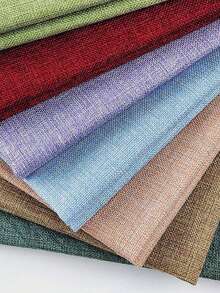 1pc Natural Linen-Like Solid Color Fabric, Linen Texture Polyester Fabric, Home Decor Tablecloth Cushion Sofa Cover DIY Fabric, Slightly Stiff Linen-Look Fabric - A - View 4