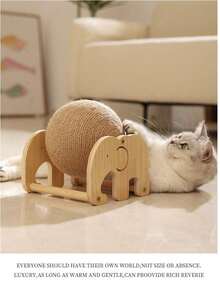 Vertical Cat Scratching Post, Durable Sisal Scratching Ball, Cat Self-Entertainment Toy, Cat Supplies (Requires Assembly) - Elephant Design - View 3