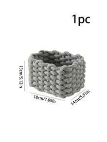 1pc Handmade Thick Rope White Woven Cosmetic Storage Box, Can Organize Makeup Brushes And Skincare Products, Suitable For Vacation, Beach, Bathroom, Bedroom, Large Capacity,Makeup Bag,Travel Essential - Multicolor - View 15