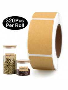 640pcs Kraft Paper Waterproof Self-Adhesive Labels - Writeable, , Suitable For Packaging, Labeling And Decoration. Packaging Labels | Natural Appearance | Waterproof Stickers, Jar Labels, Food Labels - Multicolor - View 1