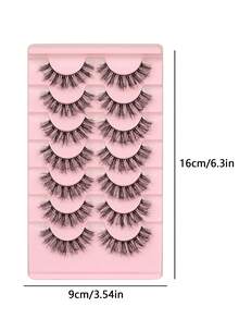 7 pares de pestañas postizas de lujo - Pestañas gruesas y largas, pestañas 3D, tiras de pestañas de mink falso suaves y ligeras, reutilizables, para crear un look de maquillaje de ojos cautivador - Negro - Ver 4