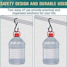 10/20个S形挂钩，金属安全扣设计挂钩，重型厨房锅架挂钩，橱柜挂钩，植物挂钩，用于悬挂厨具、餐具、锅具、衣物、植物、包袋（黑色） - S型掛鉤 - 查看 8