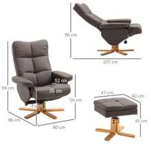 Reclining Armchair With Footrest And Storage Space, Reclining TV Chair, 360° Swivel, PU Wood Frame, Brown 80 X 86 X 99 Cm For Optimal Comfort And Relaxation - Camel - View 3