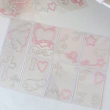 Photo Border Decoration Rhinestone Sticker Angel Wings Note Shape Diamond Sticker - Multicolor - View 1