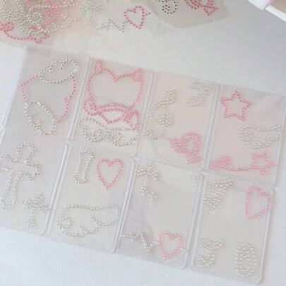 Decoración de borde de foto con pegatina de diamantes con forma de alas de ángel y nota