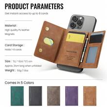 LC.IMEEKE 1pc Pu Leather Magnetic Wallet Card Holder Stand MagSafe Accessories Compatible With Phone17 16 15 14 13 12 Pro/Pro Max/Plus/Mini For Men Wallet Mini Wallet Purse Wallet Small Wallet Card Wallet Gifts For Men - Brown - View 6